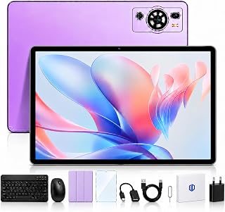 Tablet 10.1 Inch Android 15 with Keyboard and Mouse, 16GB RAM 256GB ROM, 4G LTE, WLAN 6, Octa-Core, 8000mAh Battery, IPS HD Display, USB-C