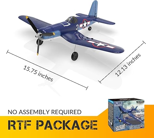 Miniatura 8 de VOLANTEXRC Avión de control remoto, avión RC de 4 canales, corsario F4U listo para volar, avión Corsair RC para adultos con sistema de