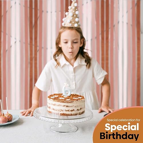 Vista 63 de 8 rollos de serpentinas moradas, paquete de 656 pies de papel crepé morado con blanco para decoraciones de fiestas, decoraciones de cumpleaños