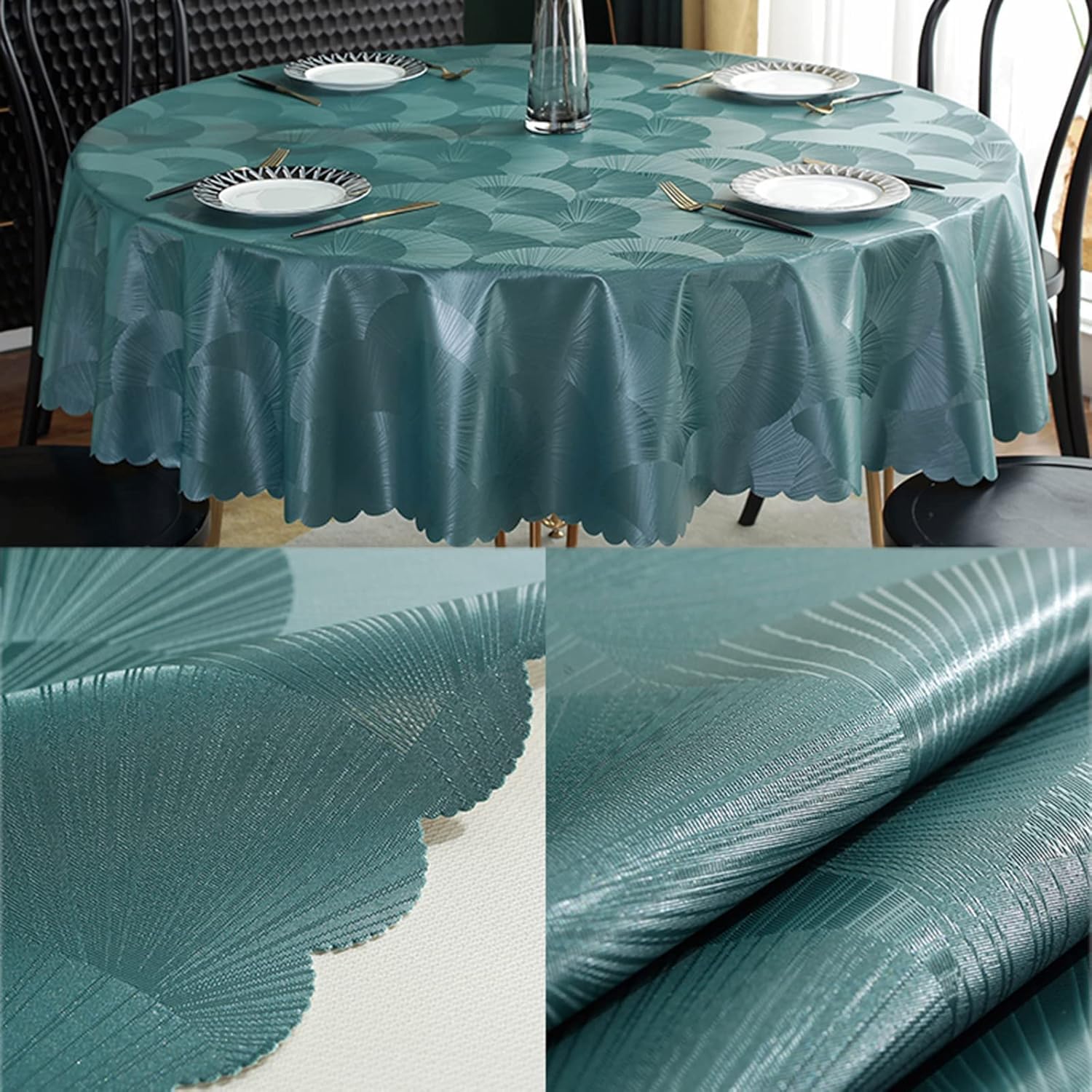 Zmywalny, żaroodporny pokrowiec winylowy na okrągłe stoły kuchenne(320cm)