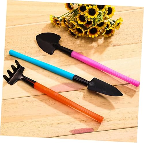 Miniatura 6 de Set of 3 Mini Garden Tools Compact Rake Shovel Trowel Durable Plastic Handles Ideal for Indoor Planting Bonsai Care