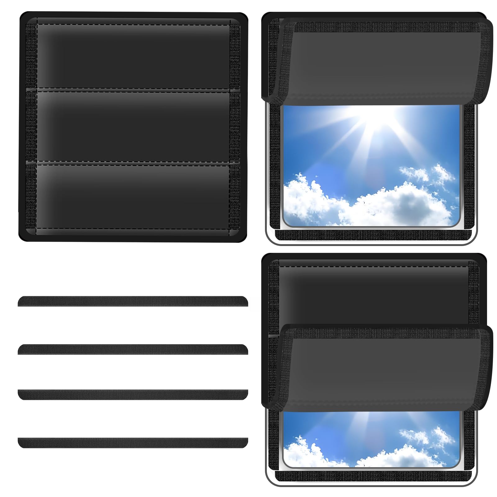 RV Skylight Cover, Vent Cover for Roof16 ¼ (L) x 16 ¼" (W), RV Window Blackout with UV Protection and Foldable Magnet Design, Waterproof Fabric, Reflective