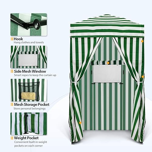 Vista 53 de EAGLE PEAK Flex - Toldo emergente ultra compacto de 4 x 4, refugio solar, vestidor, toldo portátil de privacidad tipo cabana para piscina, sesiones