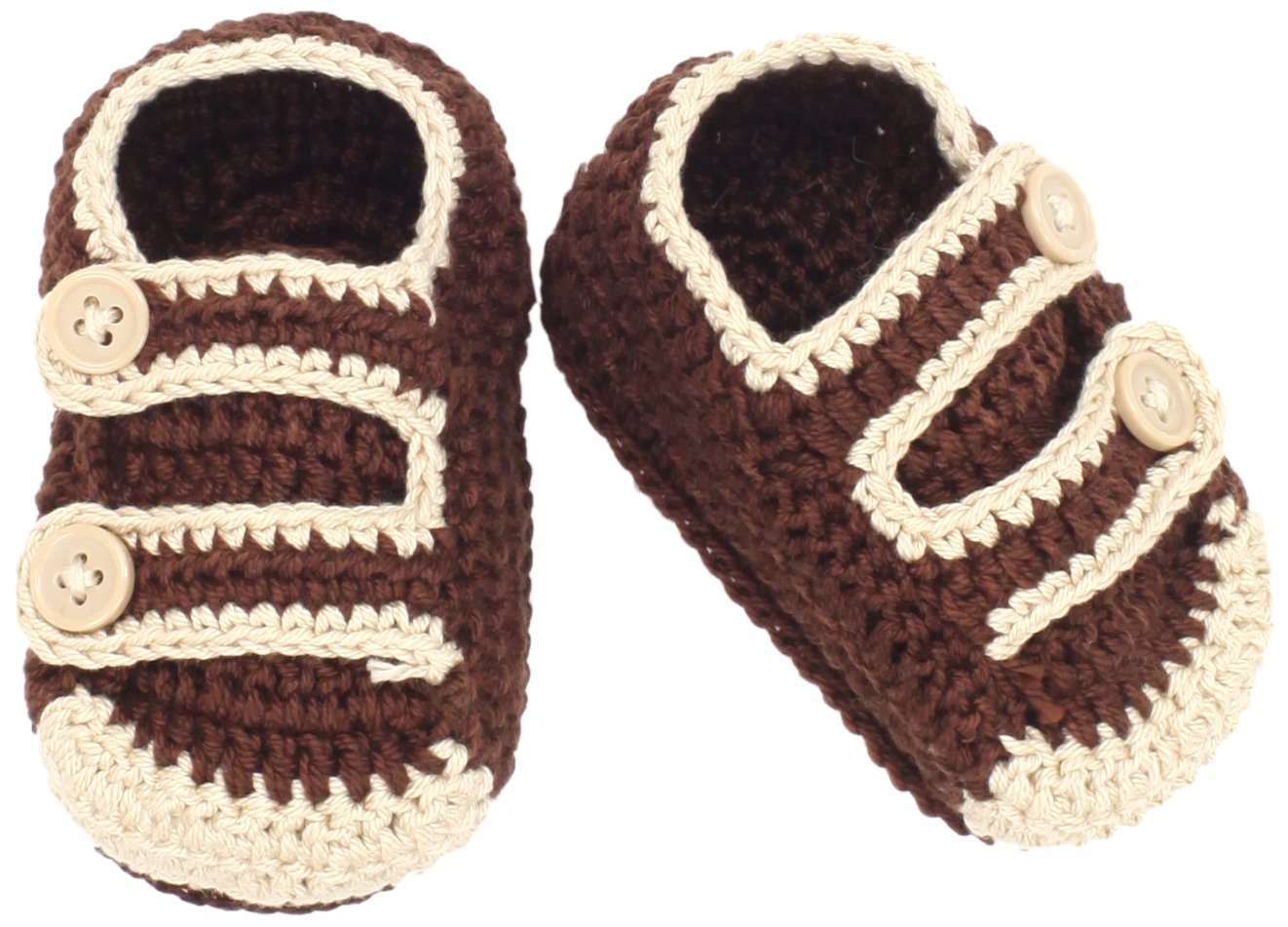 Jefferies Socks Baby-Boys Newborn Button Bootie, Brown, 1-3 Months