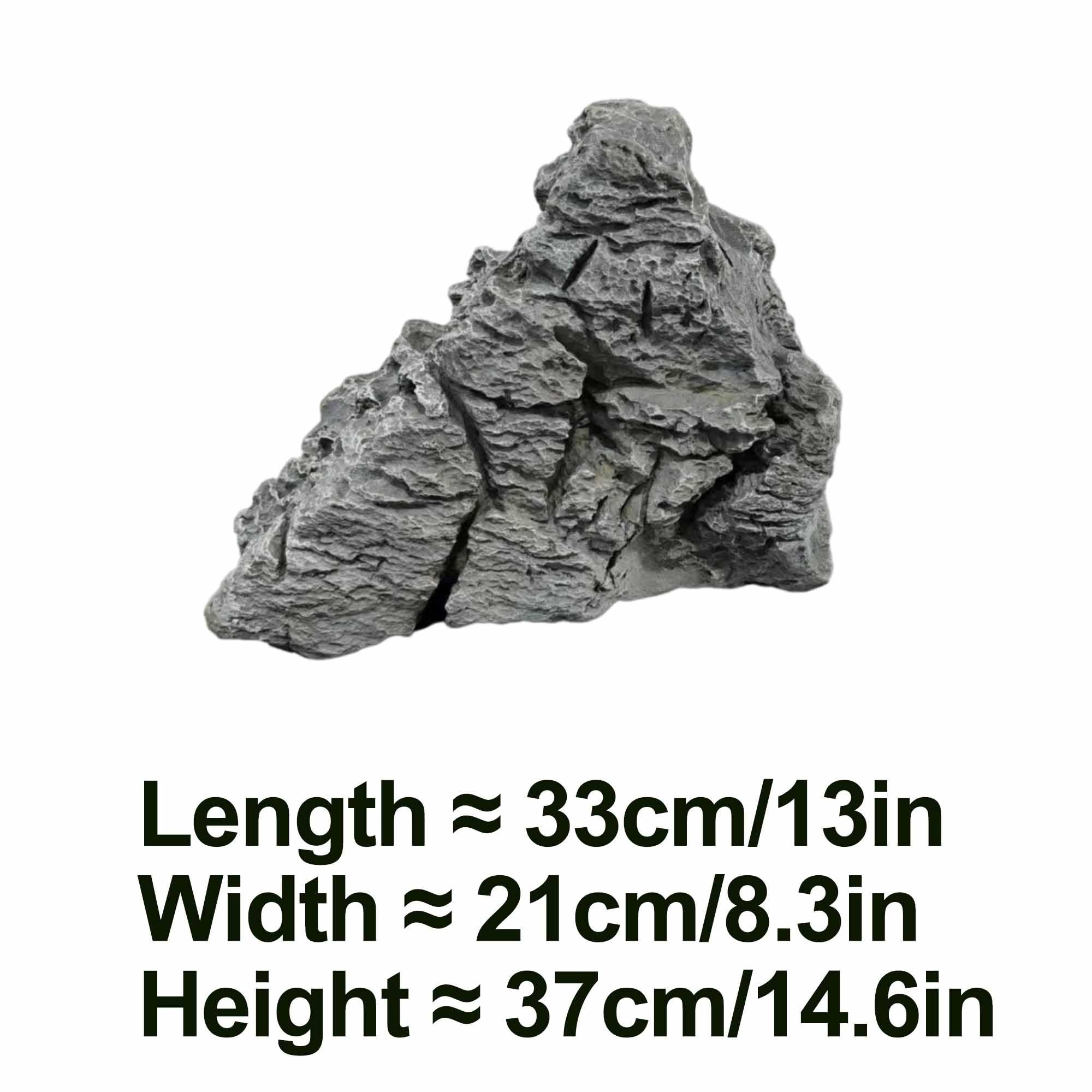 Künstlicher Landschaftsstein für den Garten, Leichter Kunststein | Dekorativer Stein für Aquarium, Bonsai, Garten, Terrasse und Außendekoration(33x21x37cm)