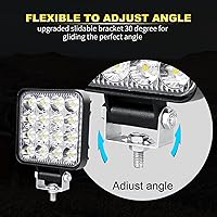 Vista 6 de Willpower 2 piezas de 8.4 cm 48W Mini luz de trabajo LED ultra delgada, cápsulas de luz LED de haz puntual para todoterreno, luces de conducción