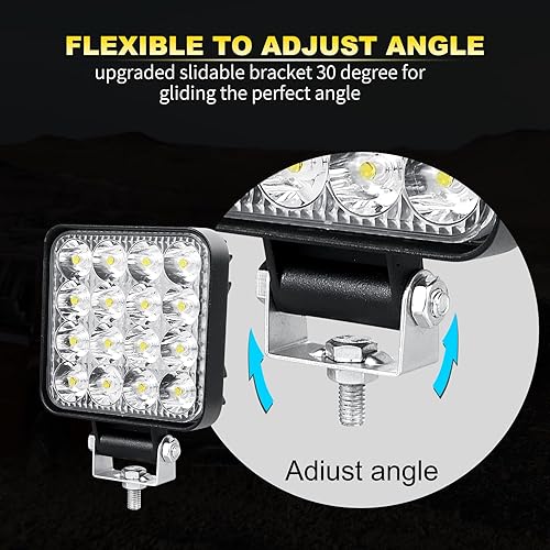 Miniatura 6 de RIGIDON 4 mini luces antiniebla LED de 48 W, luz LED de trabajo de 4 pulgadas, barra de luz LED todoterreno para camión, barco, camioneta, ATV, UTV,