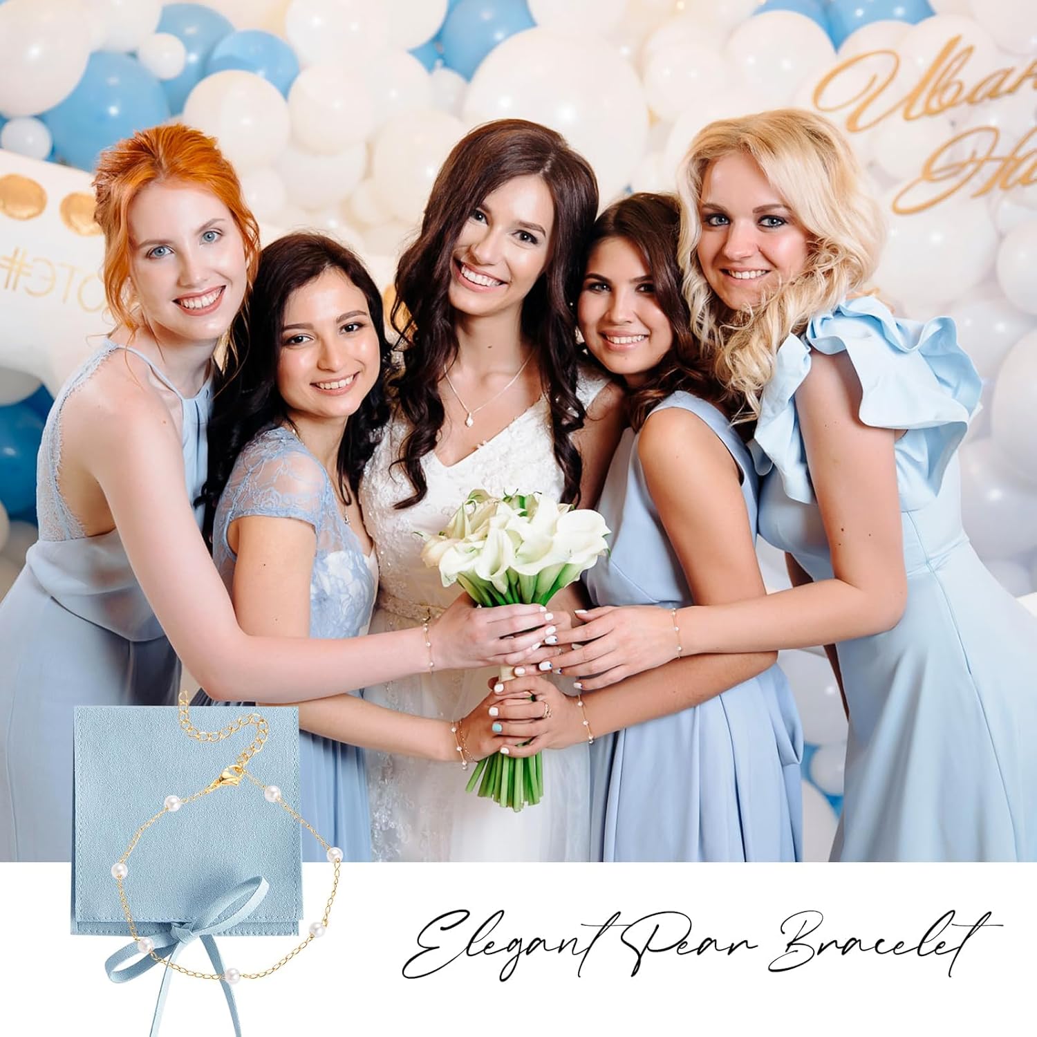 16PCS Jewelry Bridesmaid Gifts,Pearl Bracelet Microfiber Jewelry Bag Pouch Set of 8,Bridesmaid Proposal Favor for Wedding Bridal Birthday Party - Image 4