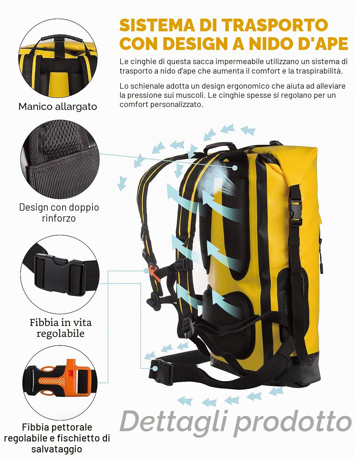 IDRYBAGImpermeabile Zaino 20L/30L/40L Galleggiante per Uomini