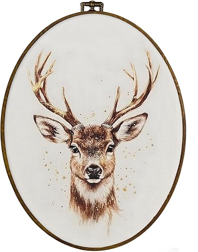 dvhdajed Decoración de pared ovalada de ciervos navideños vintage, decoración rústica con marco de ciervos de invierno, estética retro, decoración