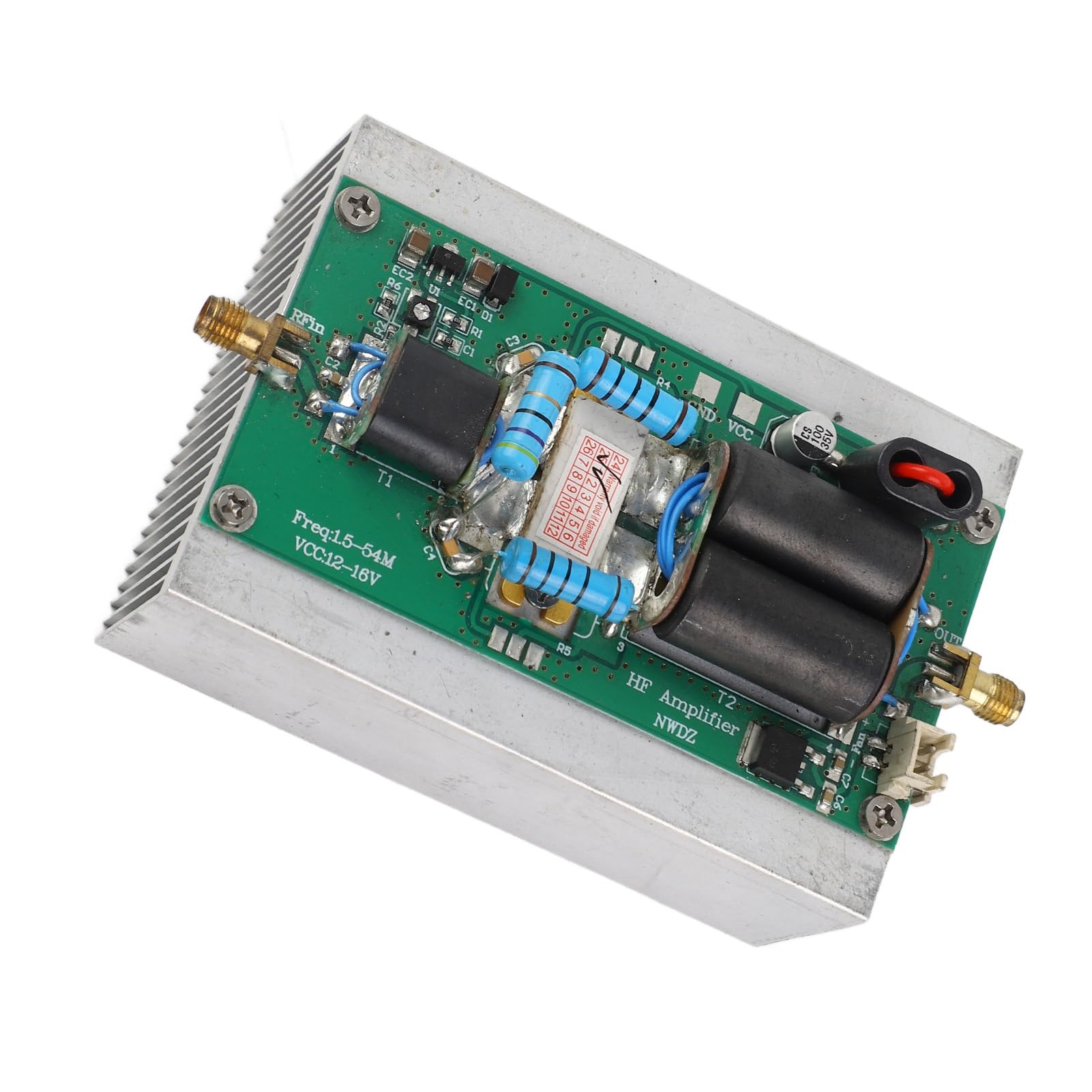 YWBL-WH Kurzwellen-Leistungsverstärker, 30 W HF-Linearverstärker mit Kühlkörper für Amateurfunk, SMA-Buchse, DC 12–16 V, 1,5–54 MHz