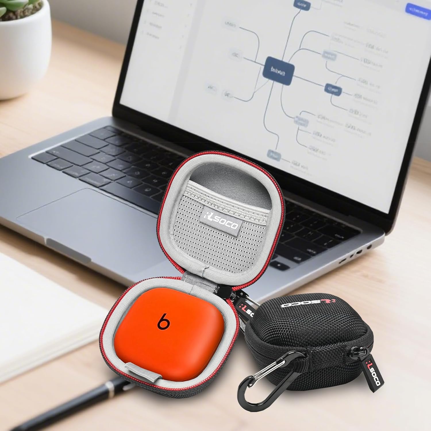 RLSOCO Hard Case for Beats Powerbeats Fit Wireless Noise-Cancelling Workout Earbuds (Black) - Image 7