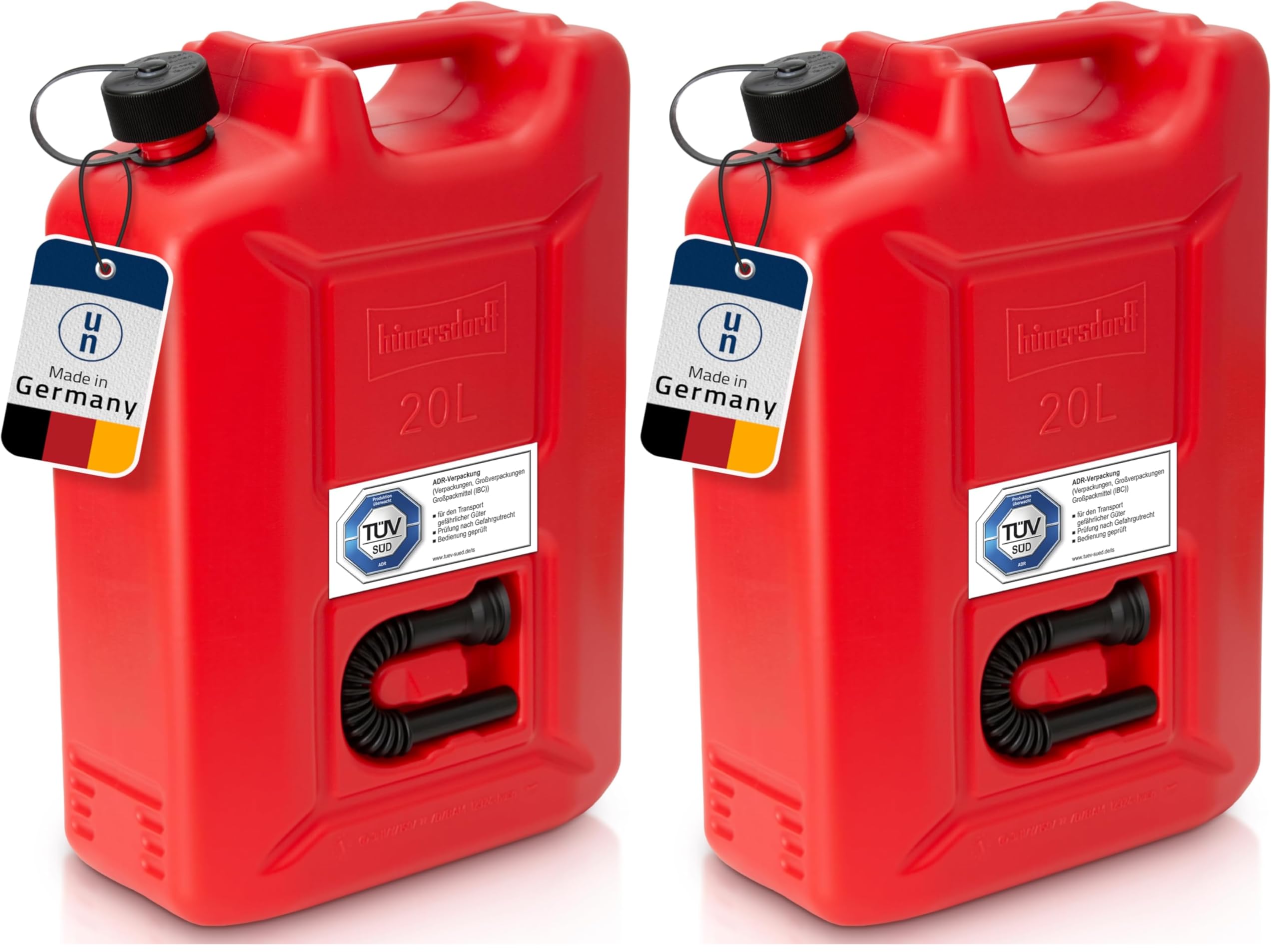 Bidon de carburant Profi 20l Hünersdorff jerrycan rouge essence diesel homologation UN