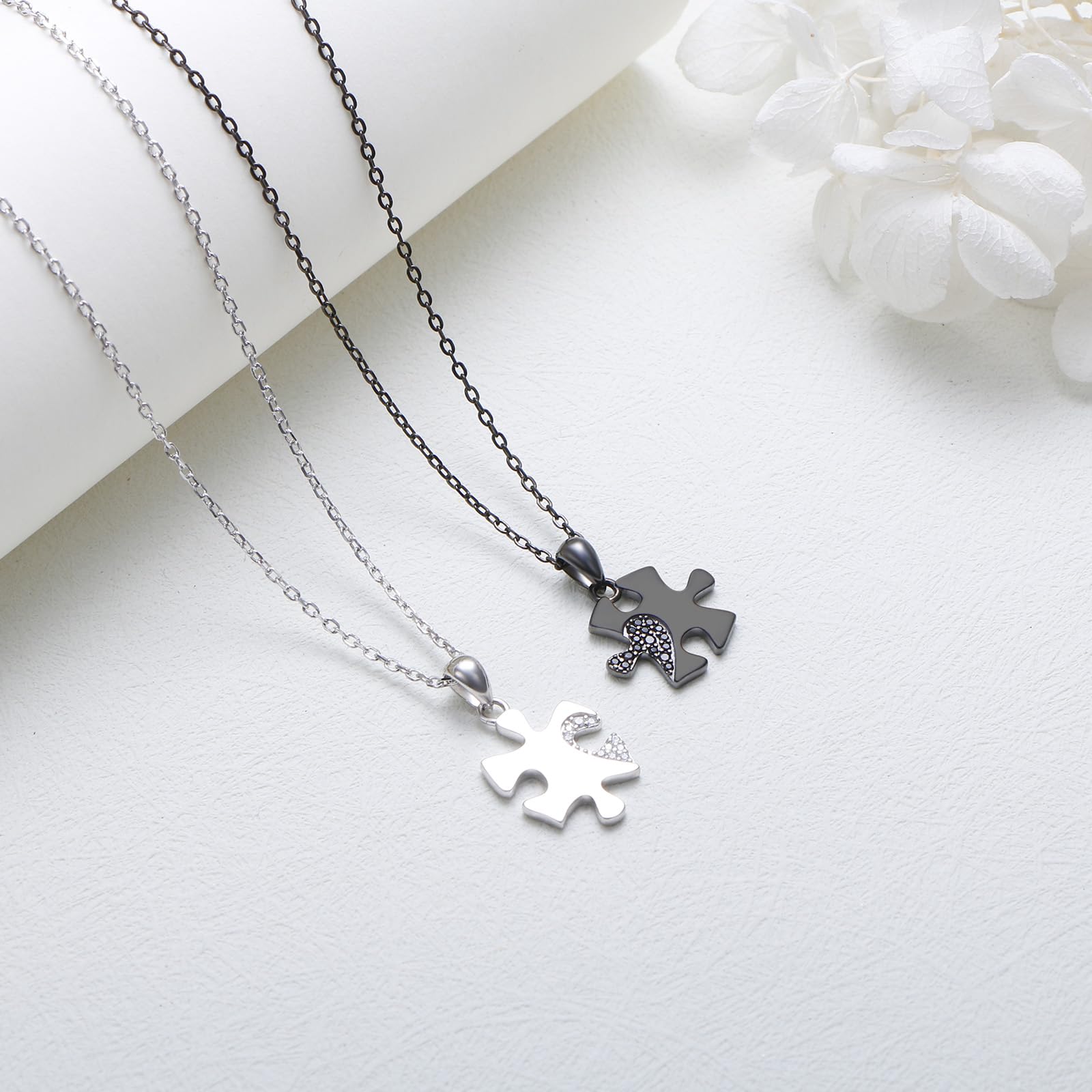 Paar Halsketten für sie ihn 925 Sterling Silber Bar passende Halskette für Paare Valentinstag Geschenke graviert ihr König seine Königin romantisches Schmuckgeschenk