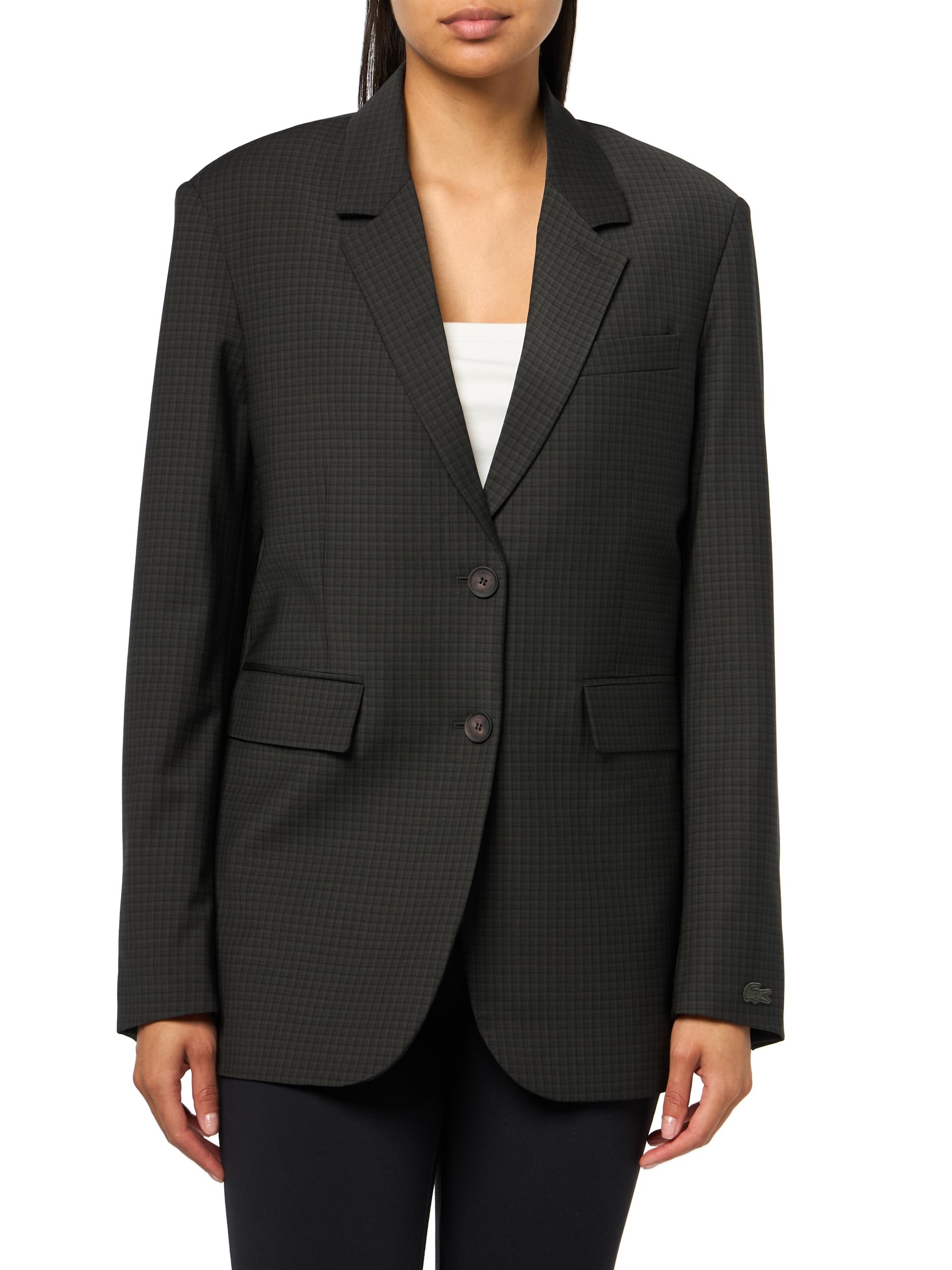 Lacoste Womens Checked Tailored Blazer