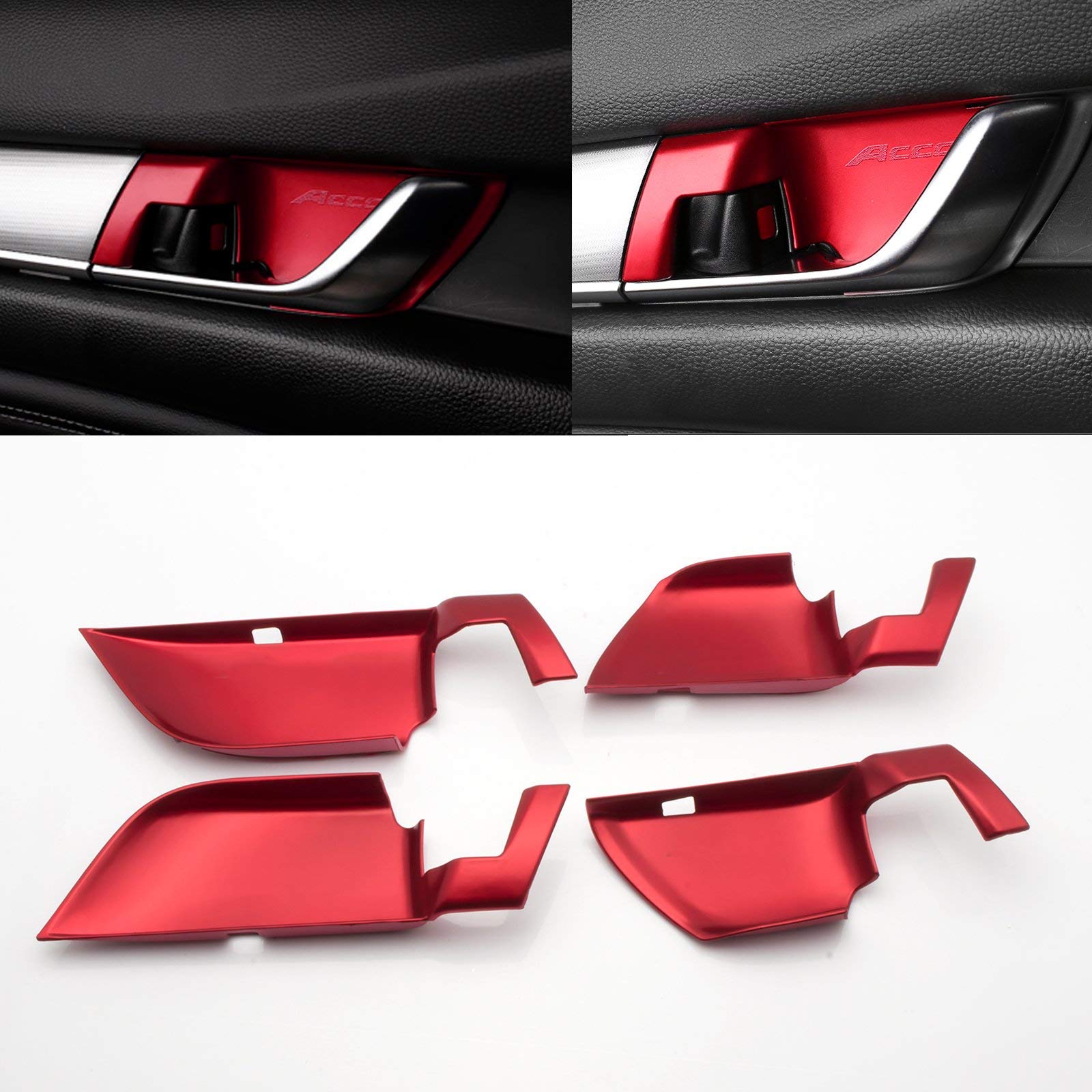 Xotic Tech Inner Door Handle Bowl Cover Trim, Sporty Red, Compatible with Honda Accord 10th Gen 2018-2022