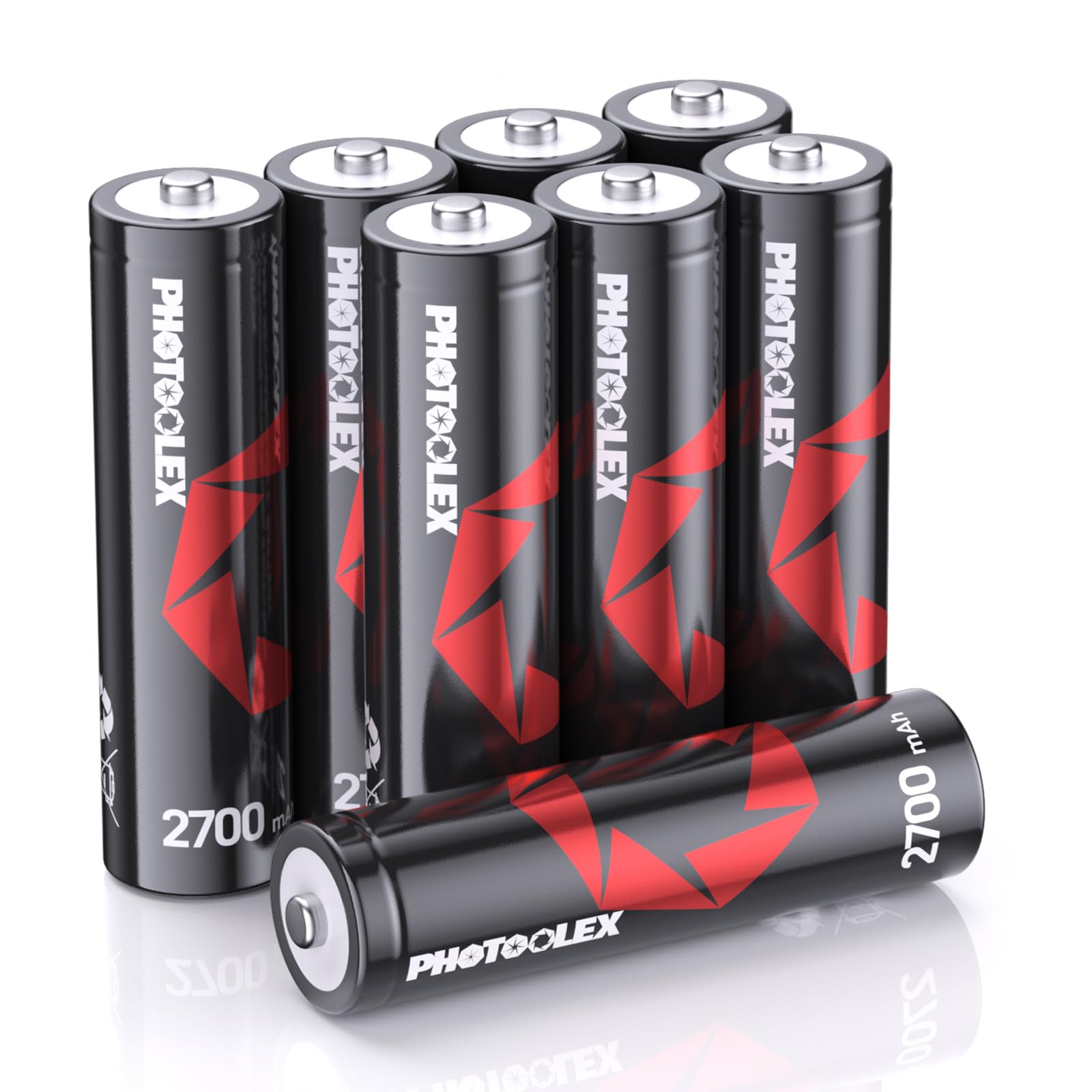 PHOTOOLEX AA Rechargeable Lithium Batteries 8-Pack with Charger, 3600mWh High Capacity 1.5V Constant Voltage & 3A Discharge AA Batteries with Integrated Charing Storage Box for Xbox Blink Camera Flash — view 10