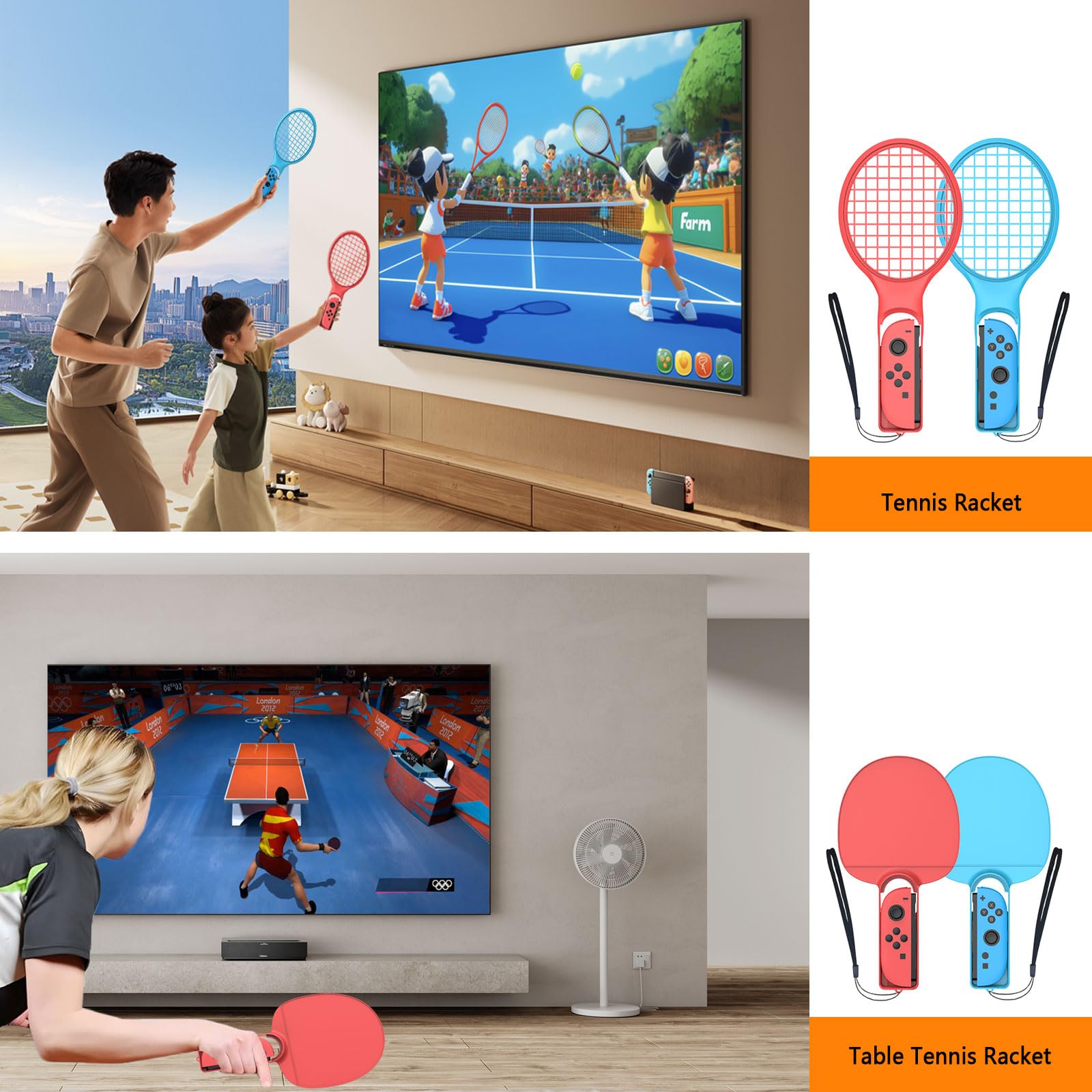 Accessori per Switch 2 Sports Giochi - Nintendo Switch 2 Accessori sportivi Family Party Pack Kit con mazze da golf, racchetta da tennis, spade impugnature, Joycon Cinghie da polso Maracas Borsa