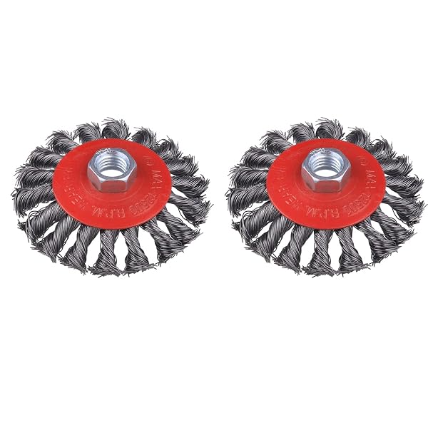 WENORA 8 Pack 4 Inch Wire Wheels for Angle Grinder, Wire Brush for 4 1/2 Angle Grinder, Twist Knotted Carbon Steel Wire 