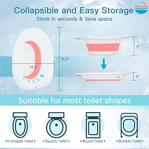 Vista 24 de Pochik Bañera eléctrica para asiento de inodoro, artículos esenciales posparto, hemorroides y cuidado posparto para remojo, kit de baño