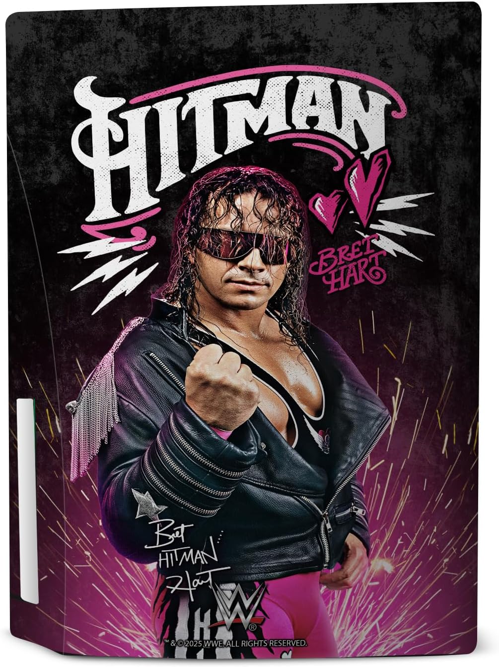 Head Case Designs Officially Licensed WWE Hitman Graphics Bret Hart Vinyl Faceplate Sticker Gaming Skin Decal Cover Compatible With Sony PlayStation 5 PS5 Disc Edition Console