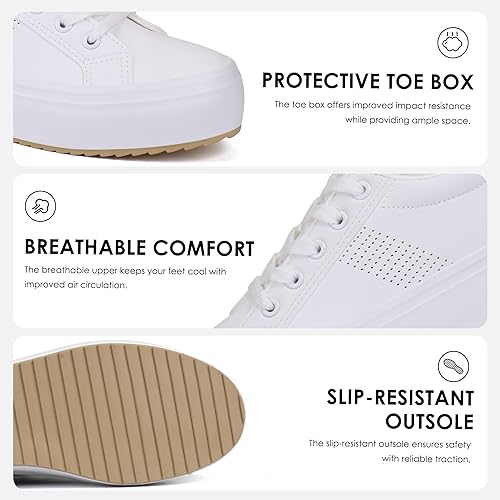 Miniatura 4 de JABASIC Zapatos deportivos de plataforma transpirables con cordones para mujer