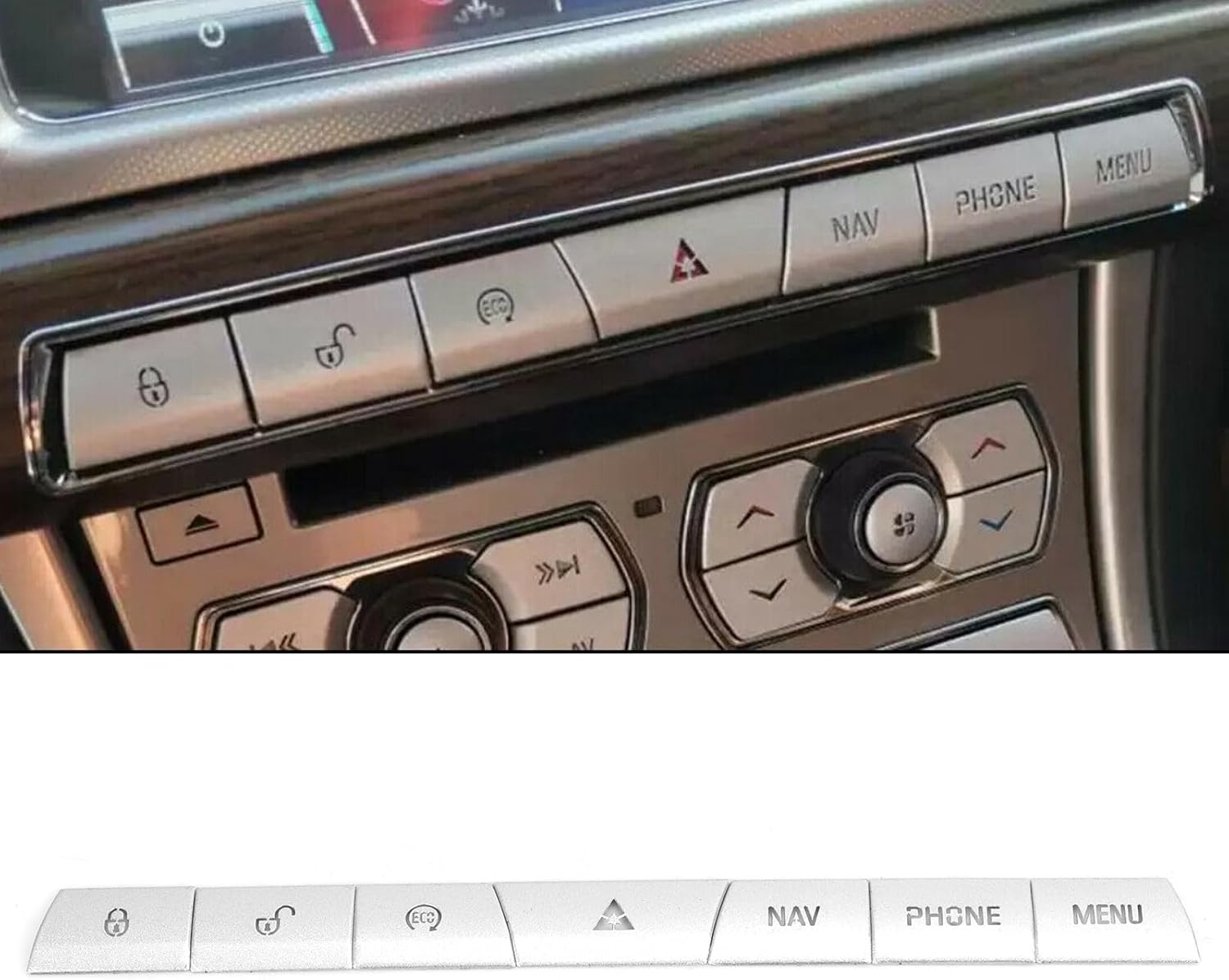 7Pcs Multimedia Panel Button Cover Sticker Silver Aluminium Alloy Dash Button Repair Kit Fit for XF 2012 to 2015 image 4 of 9 B0C1Y4QQ3Z