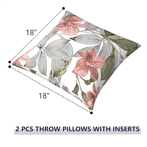 Miniatura 2 de TWLEAR Almohadas de exterior para muebles de patio de 18 x 18 pulgadas, almohadas cuadradas para exteriores con insertos, almohadas decorativas para