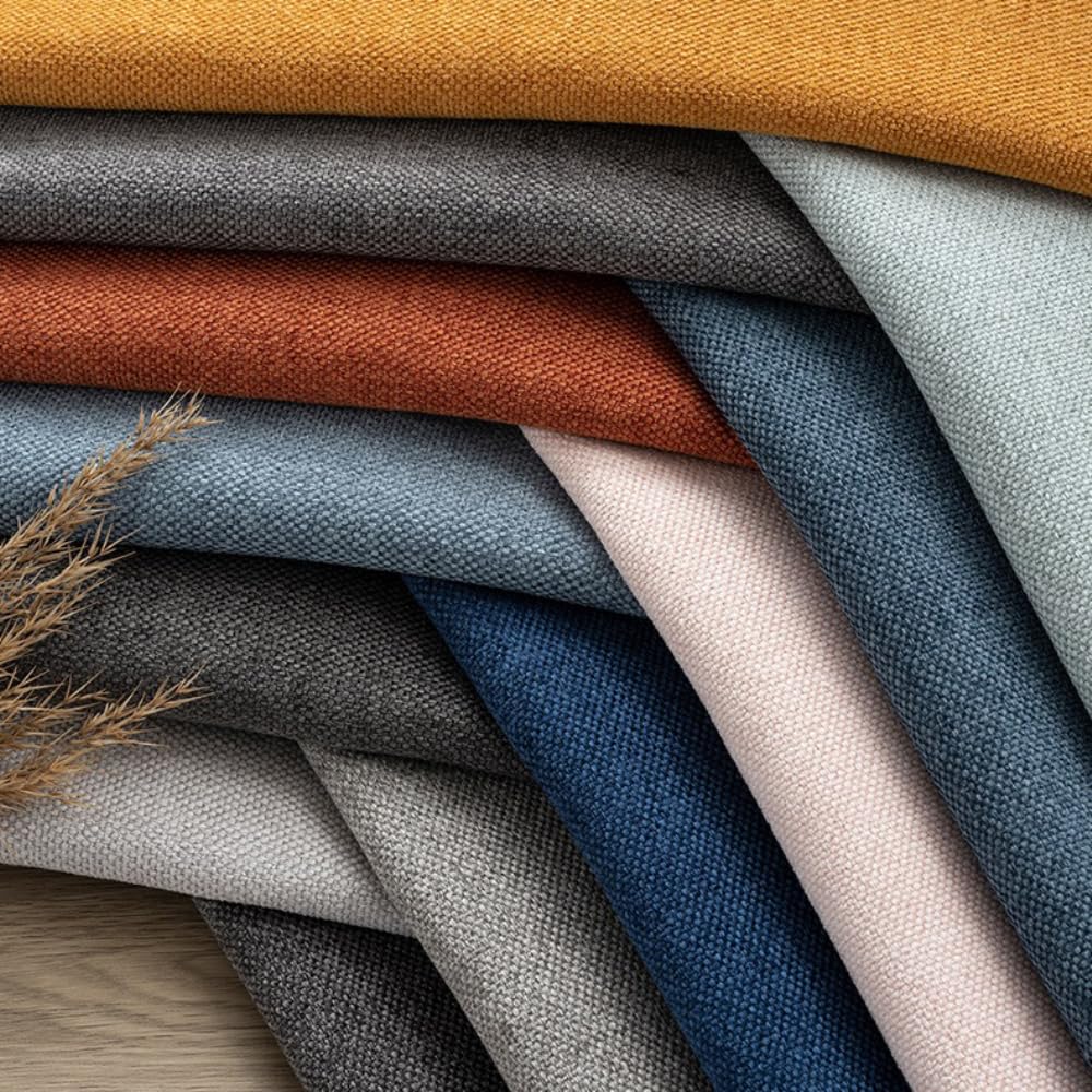 2m Polsterstoff Meterware Breite 150 cm Sofastoff Polyester Stoff Leinenartiger Stoff Möbelstoff Dekostoff für DIY Nähen Handwerk Kissenbezug Sitzkissen Taschen Heimdekoration,Marineblau