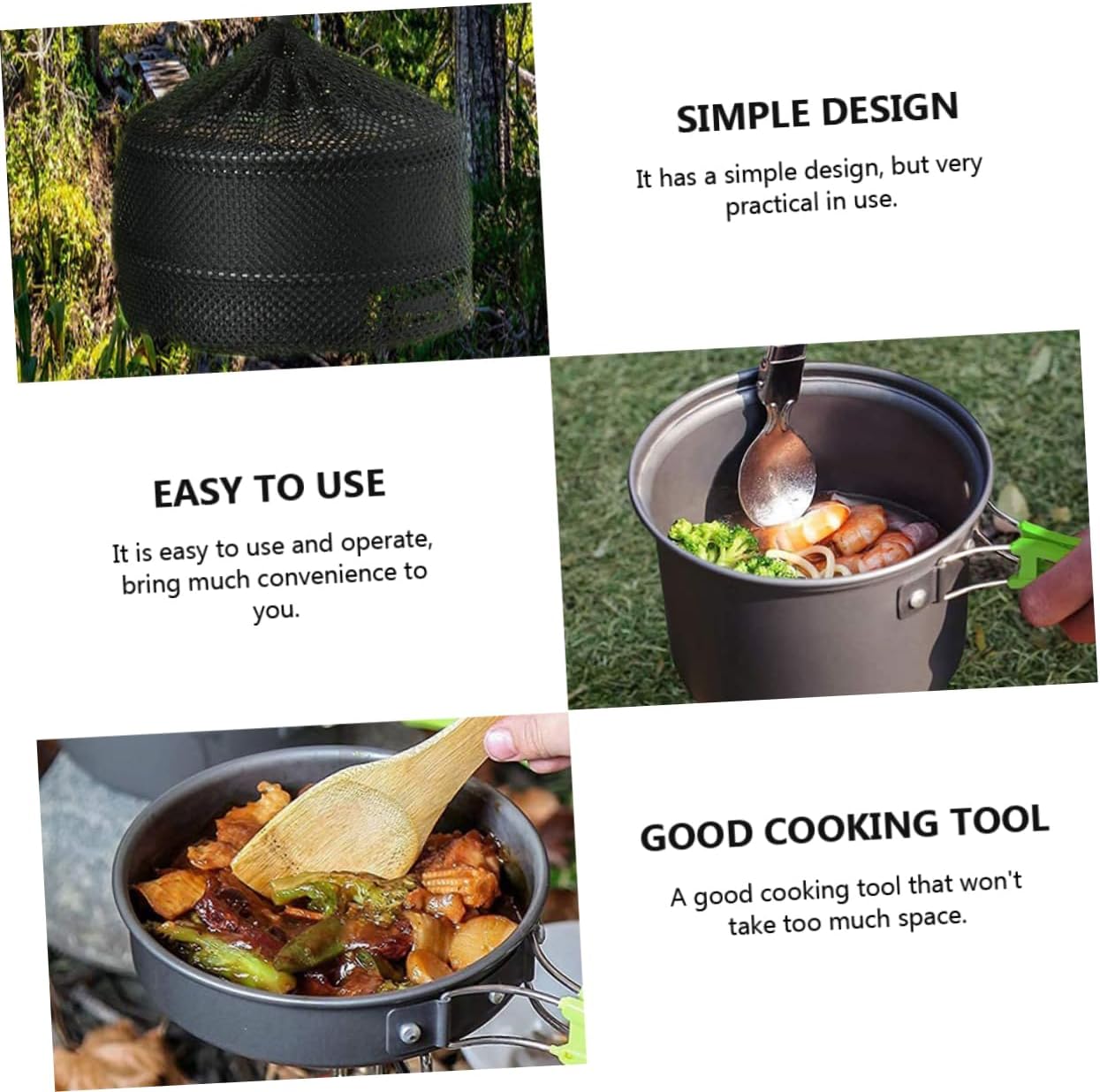 Mikinona 1Set Camping Cookware Kit Lightweight Outdoor Cooking Durable and Wear Resistant Multi Functional for Camping Hiking and Backpacking Assorted Color