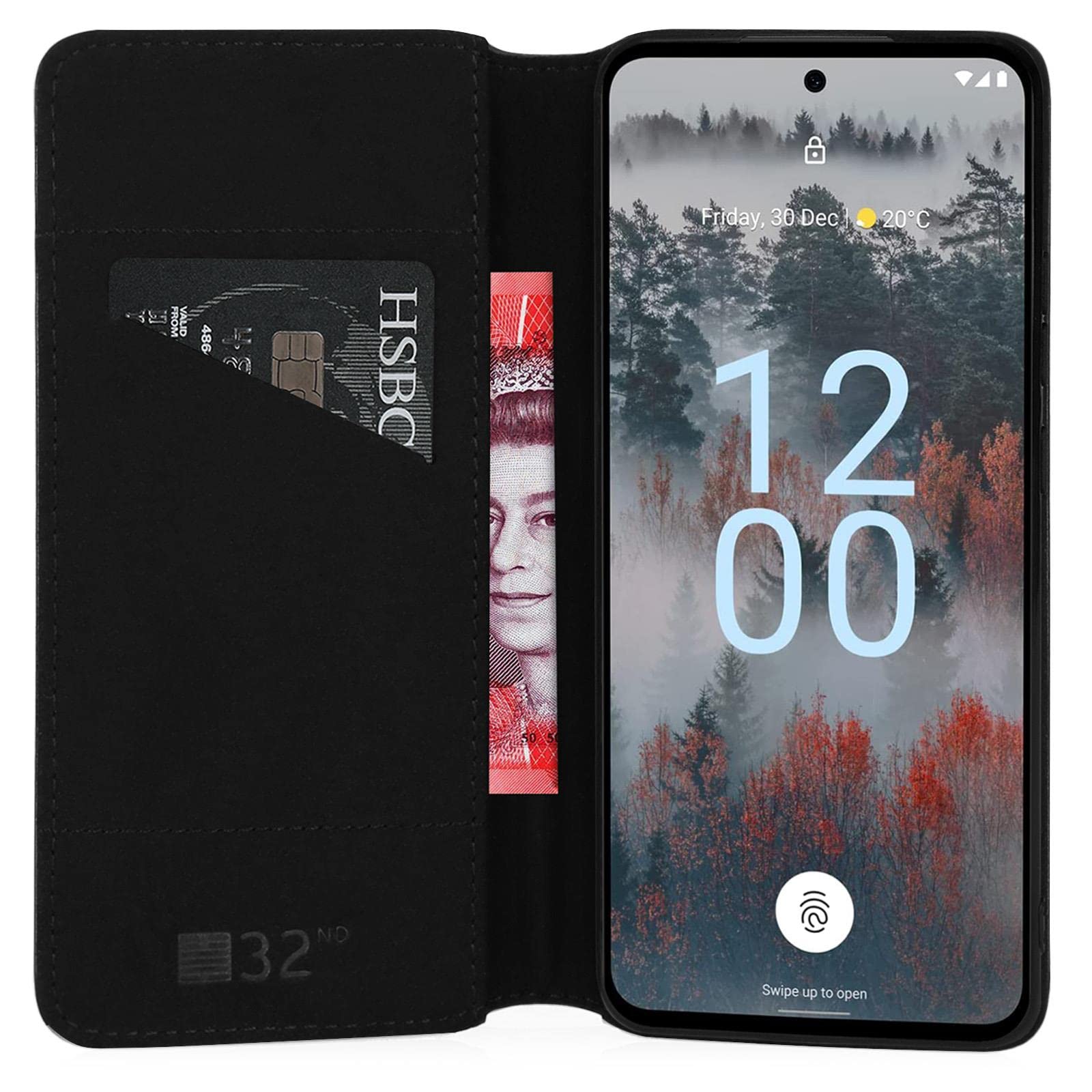 32nd PU Leder Flip Case Für Nokia X30 – Mit RFID-Schutz, Magnetverschluss, Kartenfächern & Standfuß (Blau)