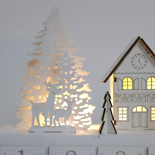 Miniatura 4 de Calendario de Adviento de madera de Navidad con 24 cajones, cuenta regresiva para decoración de Navidad, relleno de pequeños regalos para niños