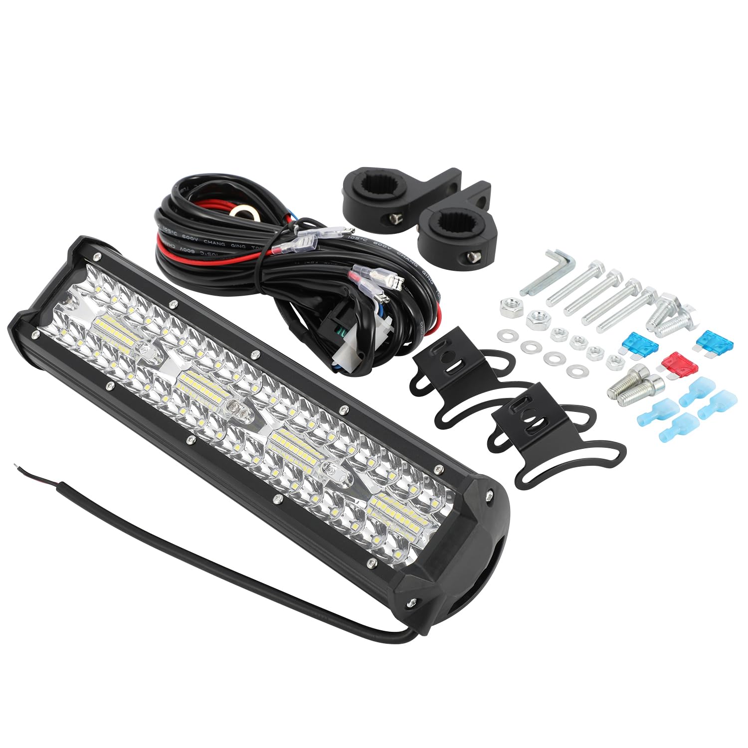 2 Paires Moto Porte-lampe De Phare Avant Rétro-éclairé Par LED Allumer