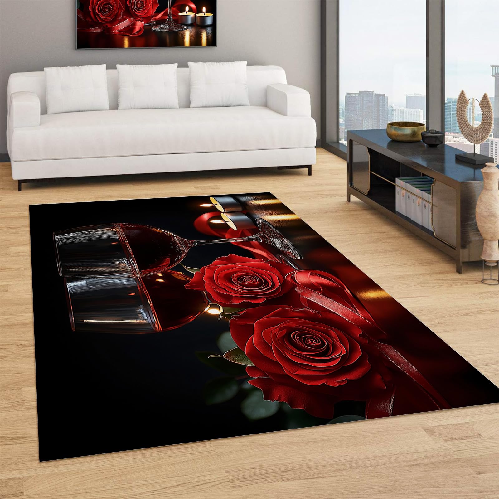 Tapis de salon antidérapant et facile à nettoyer pour sécuriser un sol moderne