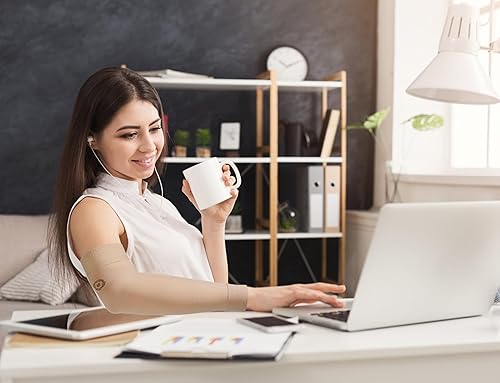 Vista 6 de NURCOM® Manga de compresión médica para hombres y mujeres, paquete de 2, sin silicona, suave para linfedema, lipedema, alivio del dolor, edema