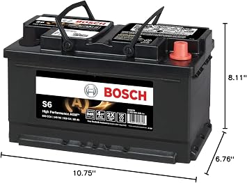 BOSCH S6587B High-Performance 12V Group 94R AGM Automotive Battery - Ideal for Vehicles with Start-Stop Technology and Regenerative Braking