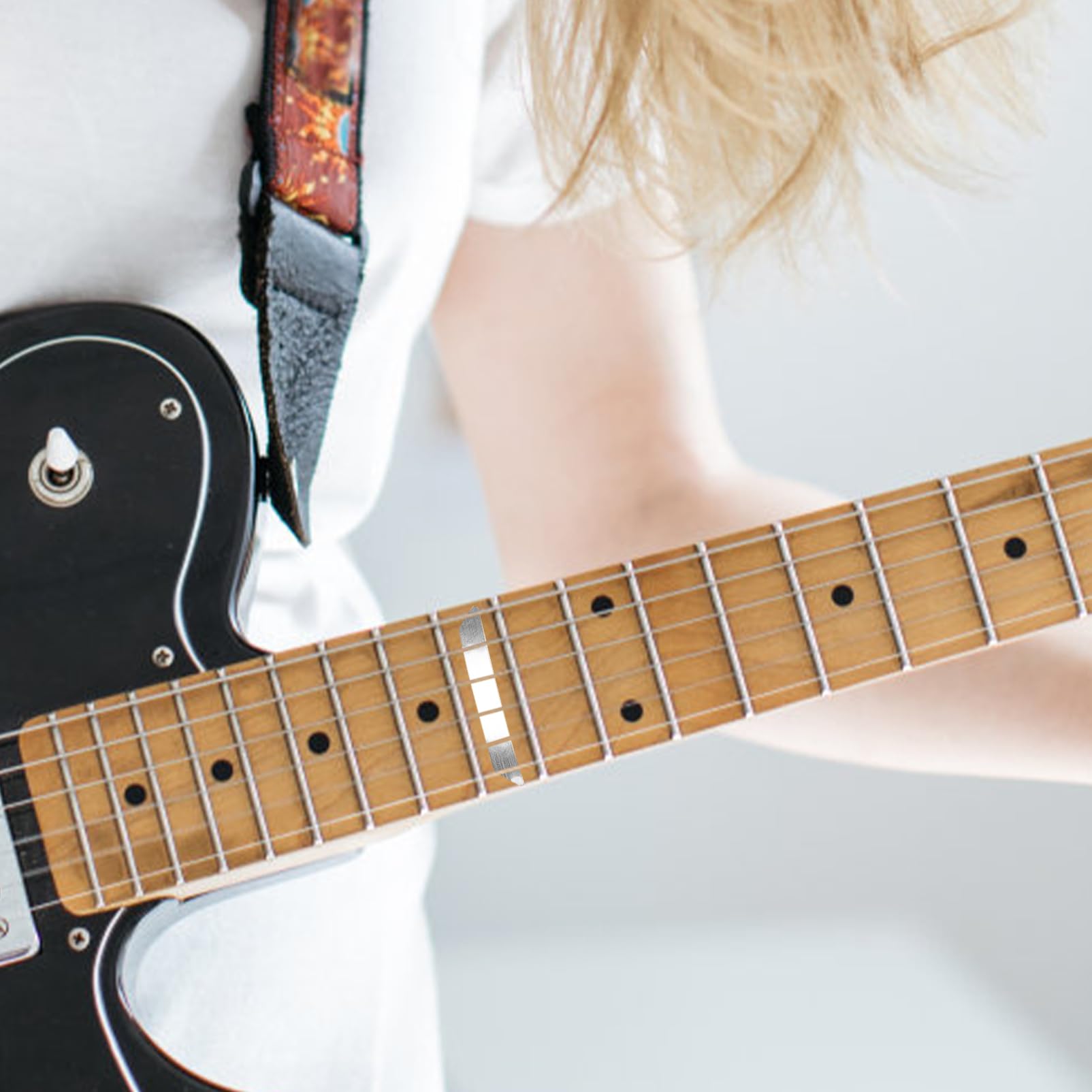 ibasenice 20fogli Adesivi Autoadesivi Per Tastiera Chitarra Elettrica Di Mappe Note Musicali Facili Da Applicare e Rimuovere Per Principianti e Chitarristi