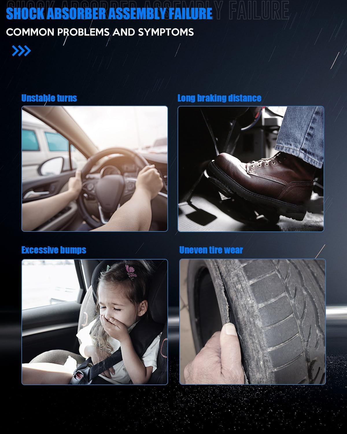 Complete Front and Rear Pair Strut and Coil Spring Assembly for Honda CR-V 2007 2008 2009 2010 2011 KFKGF Quick Strut Assembly Replace# 11605 11606 172497L 172497R