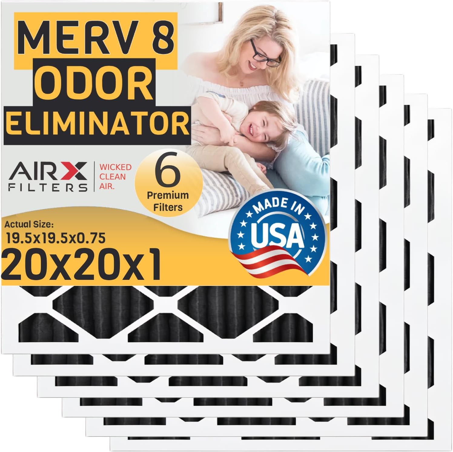 AIRX FILTERS WICKED CLEAN AIR. 20x20x1 Air Filter Odor Eliminator