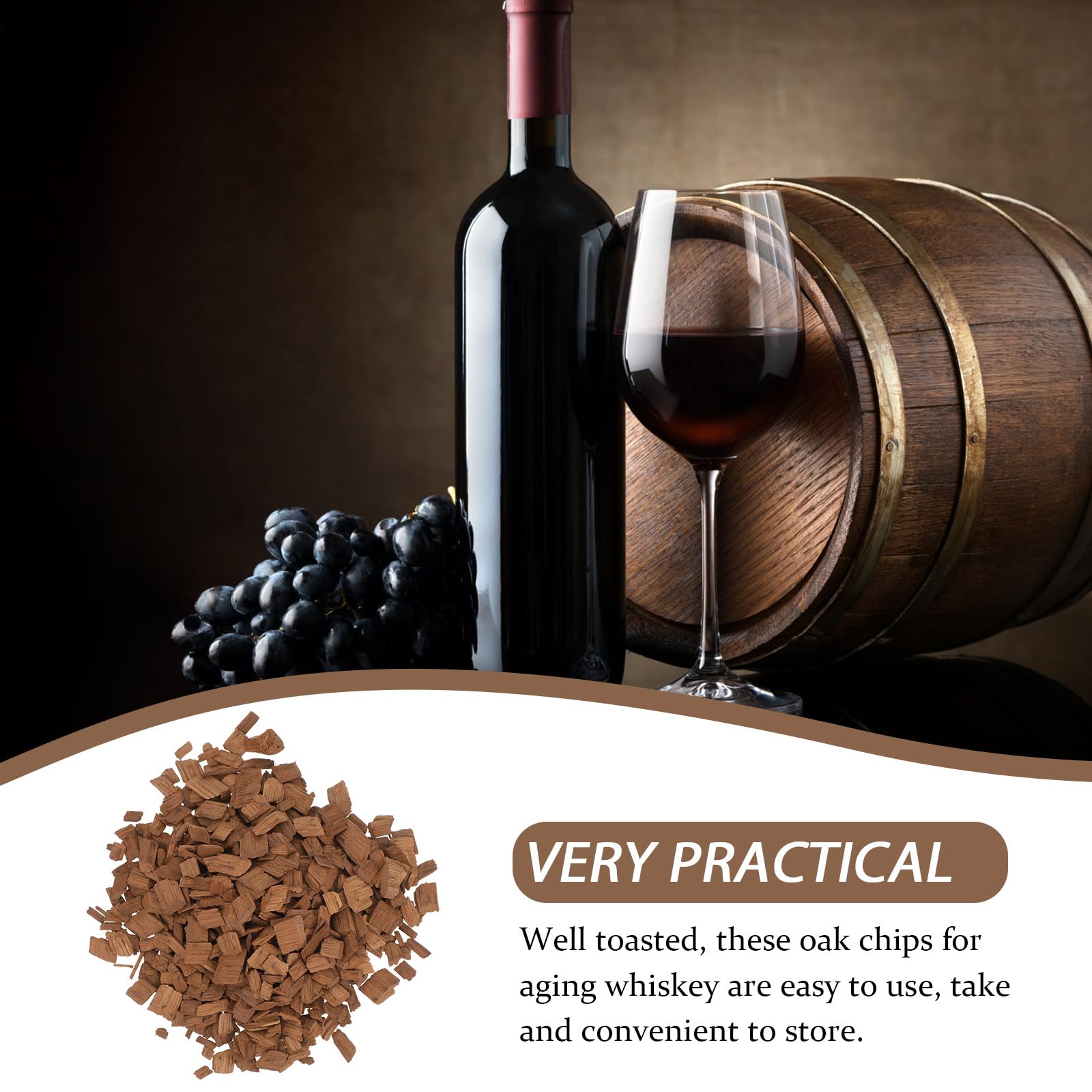 PRETYZOOM - 100g Trucioli di Quercia Francese per Vino Rosso e Whisky, Trucioli di Rovere per Fermentazione, Tostatura Media