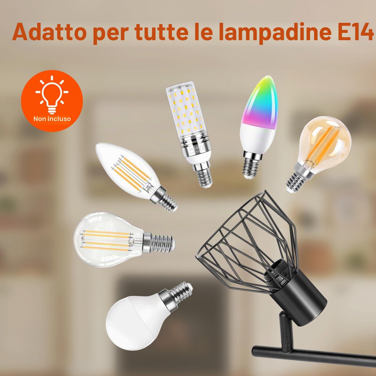 Ketom Faretti LED Soffitto 4 Luci, Faretto LED Interno Orientabile Nero