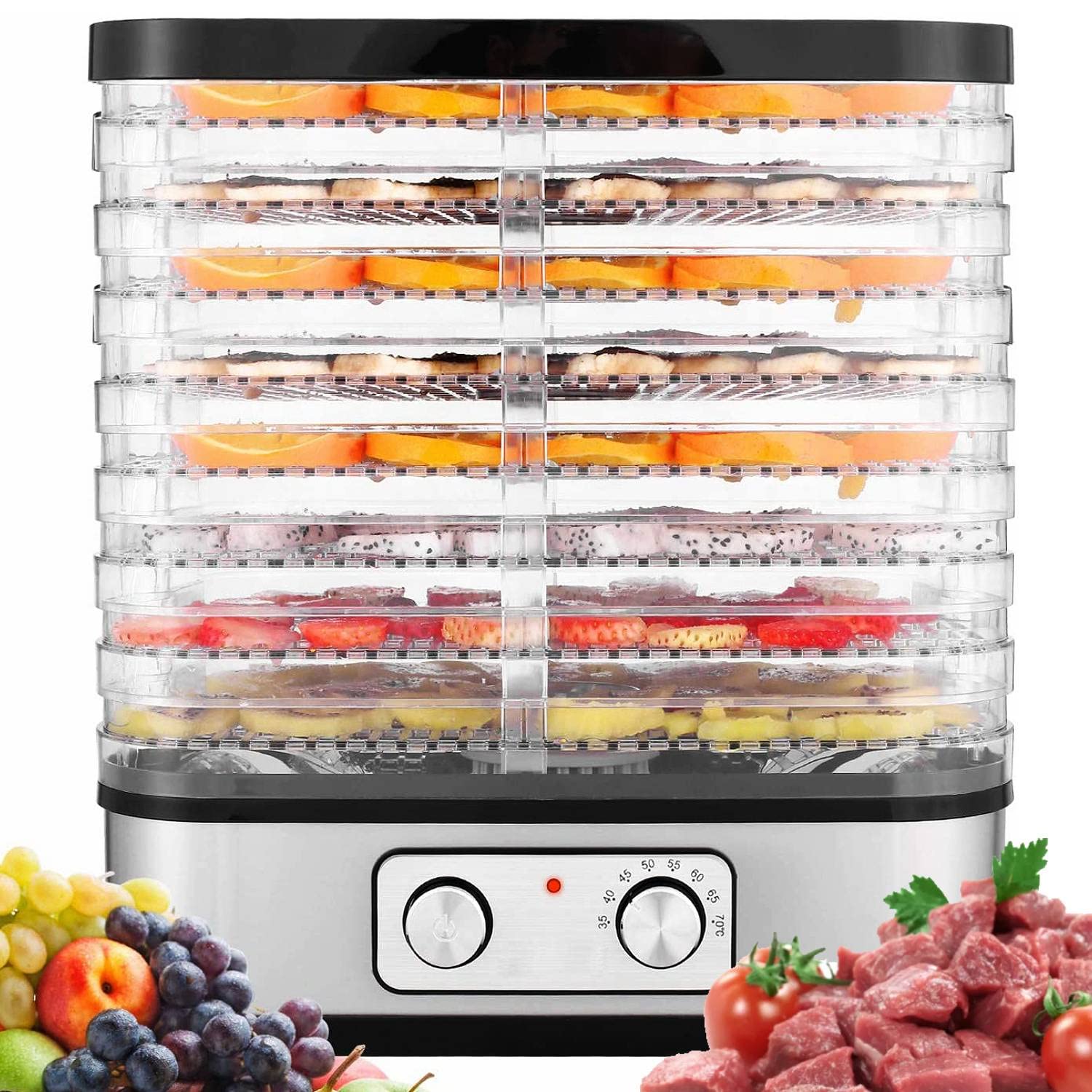 Plastic tray for COOCHEER Food Dehydrator Fruit Roll Dehydrator Sheets Square Dehydrator Sheets Fruit Roll Sheets, White 12.59''x9.84'' (1 Pieces)