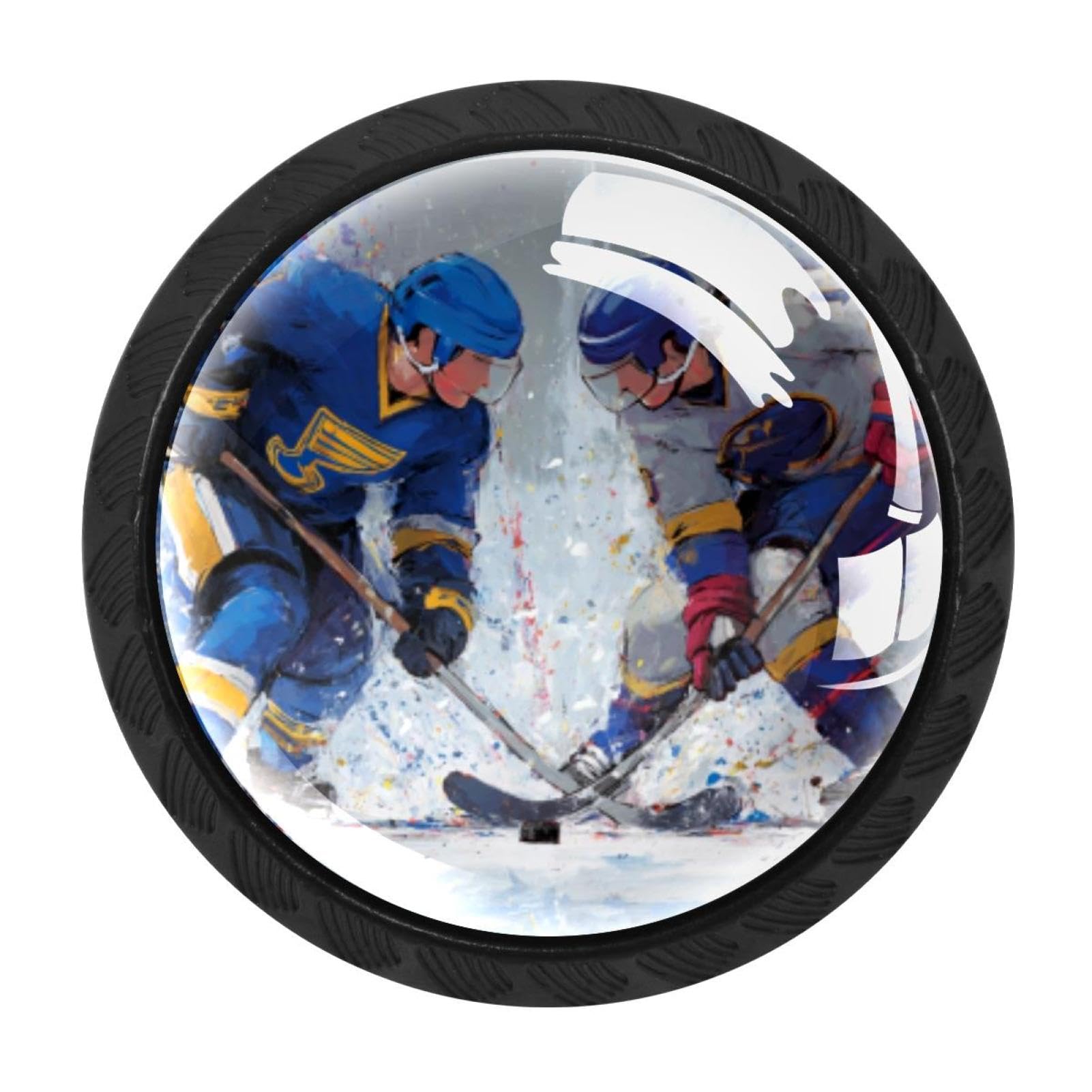 Chenzzzz Multicolored 15 Rink Ice Hockey Players (2) Drawer Knobs 4 Pack Crystal Dresser Knobs 35Mm Glass Cabinet Knobs For Home Office Bathroom