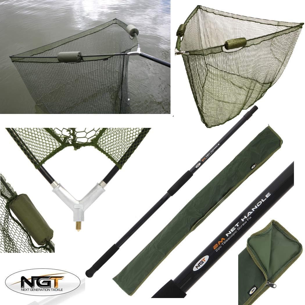36" DUAL FLOAT LANDING NET + 2M HANDLE + STINK BAG NGT CARP FISHING