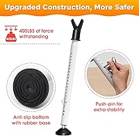 Vista 3 de Barra de seguridad para puerta corredera – Barra de seguridad para puerta/ventana de 19 a 52 pulgadas – Barra de seguridad ajustable de alta