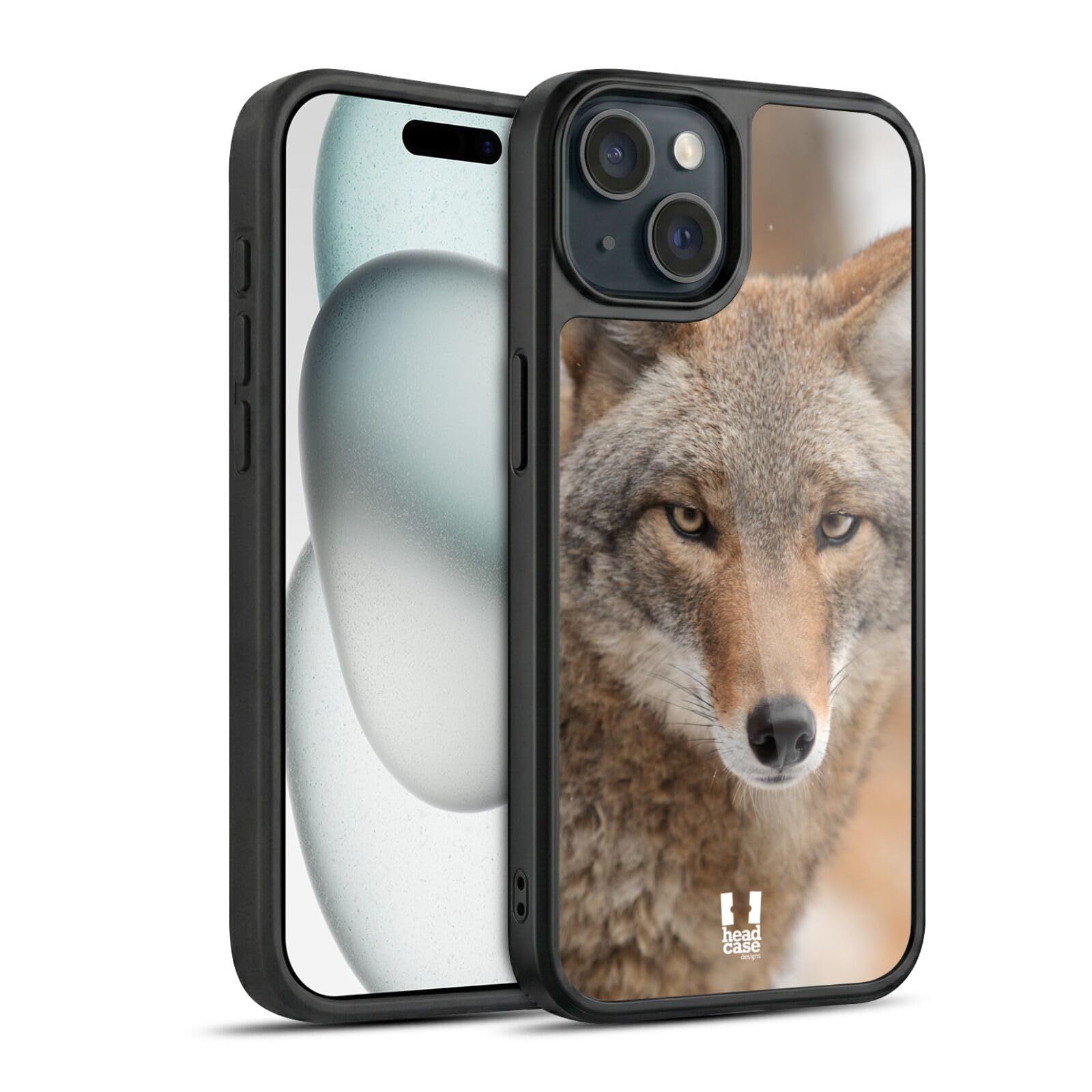 Coque Apple iPhone 15 contre les chutes avec Gel renforcé Coyote dans Neige - 8