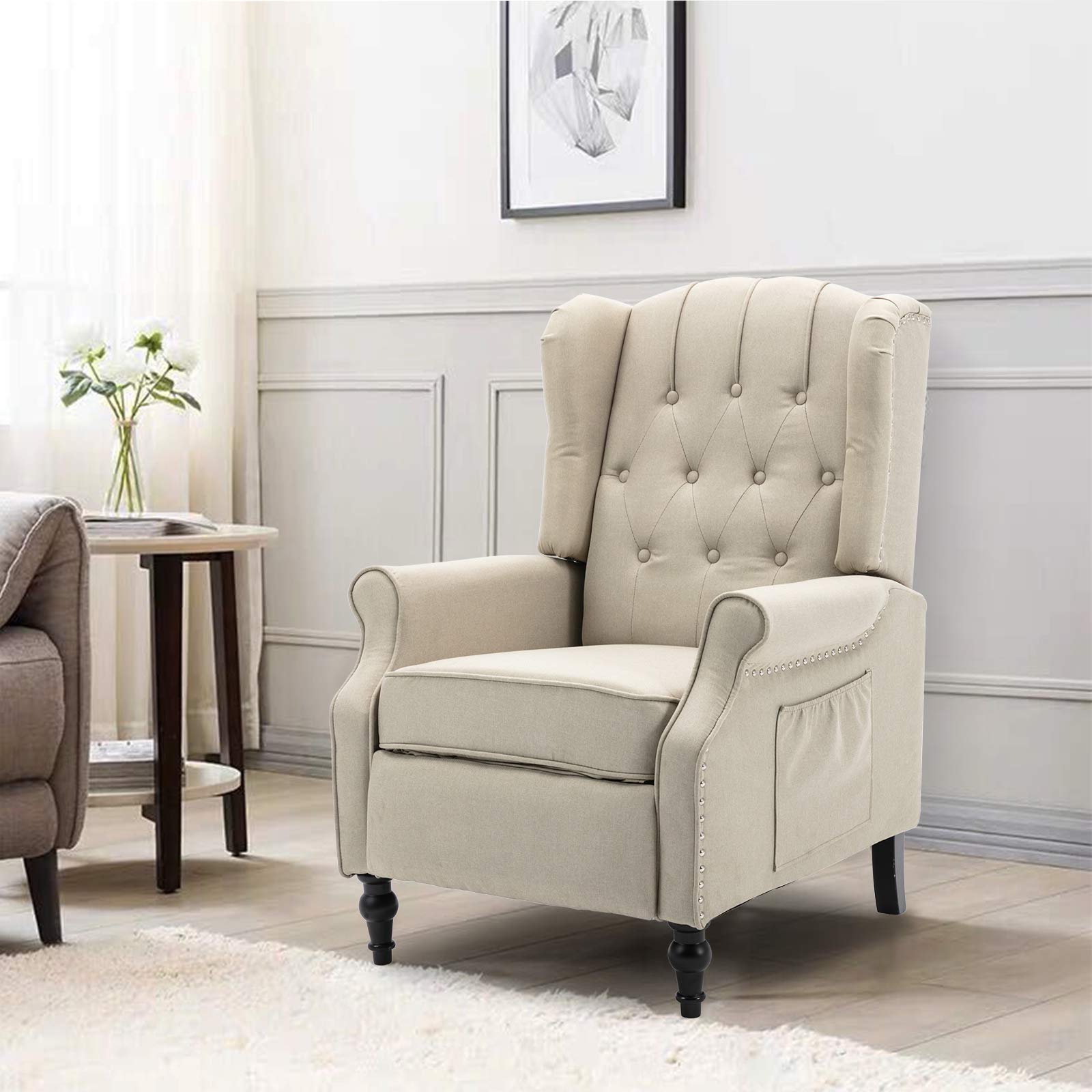 Buy Apepro Tufted Wingback Chair Arm Chair Accent Chair,Wall Hugger