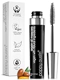 Poppy Austin Organic Mascara, Natural, Vegan, Paraben-Free, Cruelty-Free - Hypoallergenic Mascara Lengthening & Volumizing with Argan Oil - 0.31 Fl Oz (Black)