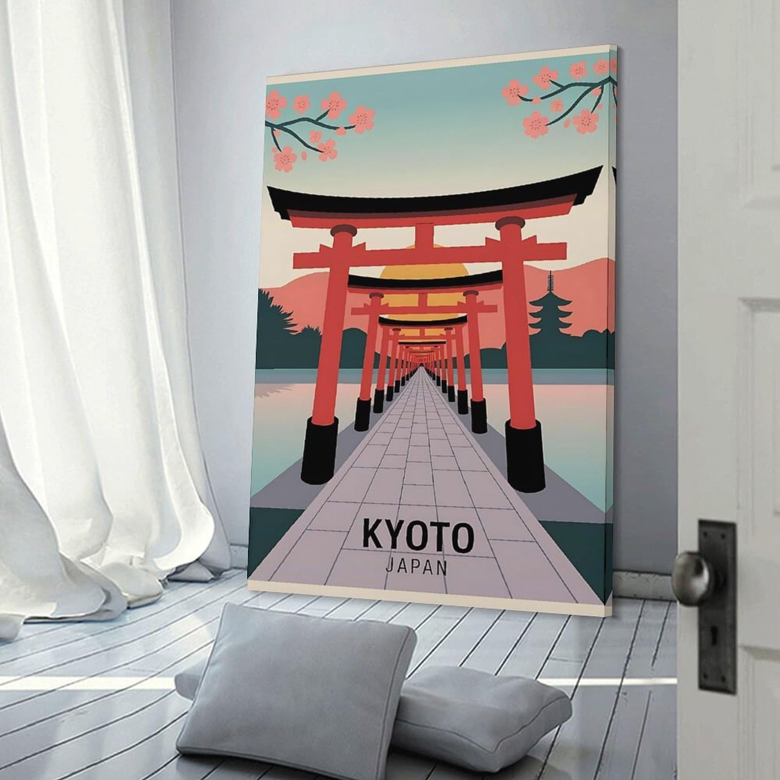 Junmoney Kyoto Japan Travel (2) Canvas Wall Art, 24x36inch(60x90cm), for Entrance Walls, Hall Decor Or Foyers, Wall Decor to Refresh Empty Corners