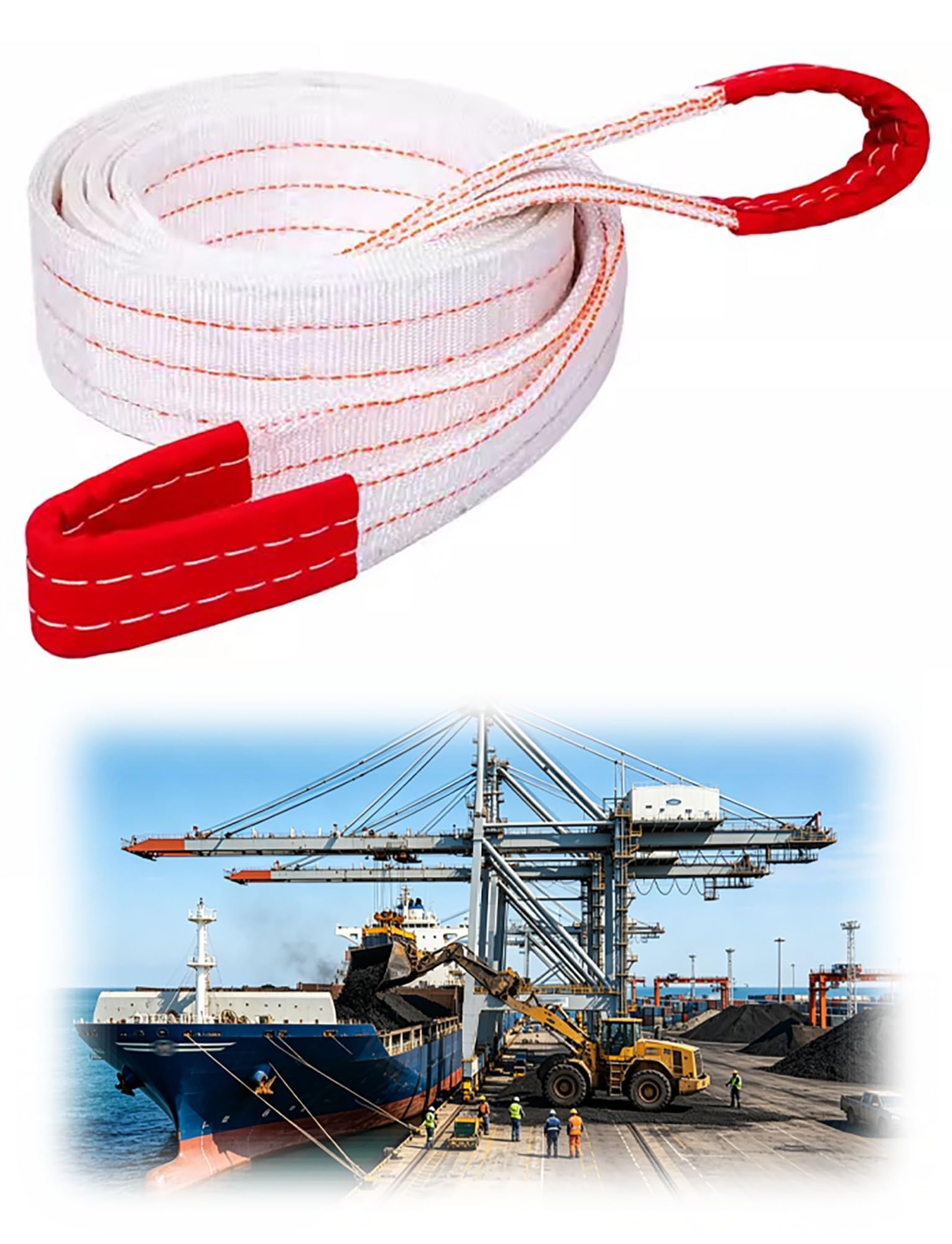 Eslingas de elevación de Nailon Trenzado de Alta Resistencia - Correa de poliéster para grúas, carretillas Elevadoras y Aparejos industriales (2T-400cm/13,1ft)